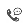icon of a telephone and message